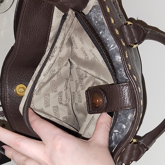 Michael Kors brown Hamilton soft leather satchel/convertable bag, triple… - Picture 12 of 13